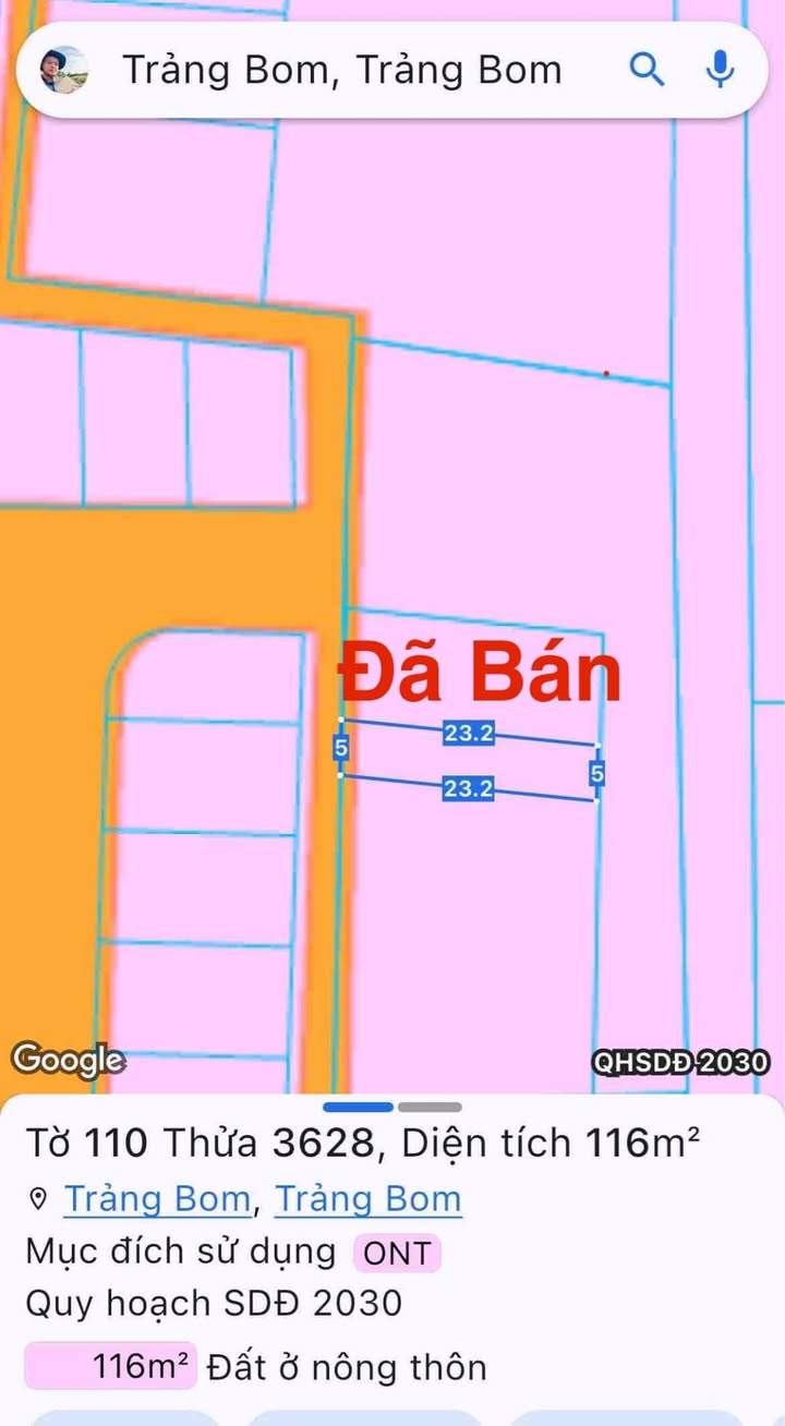 Đất nền Trảng Bom 150m² giá 1.15 tỷ - Sổ riêng thổ cư, đầu tư thông minh!
