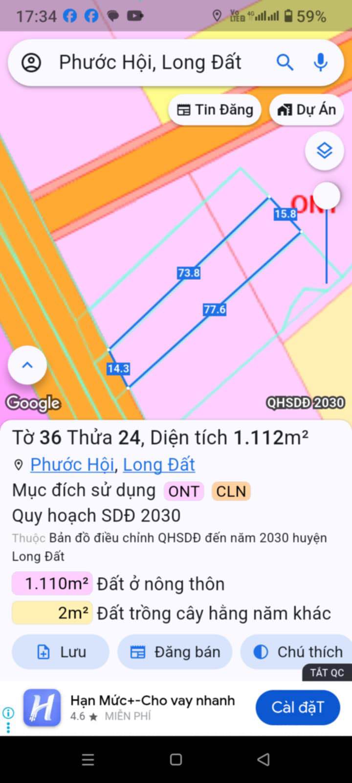 Đất thổ cư 1.112m² mặt tiền đường tỉnh lộ 44B - Giá chỉ 11.12 tỷ!
