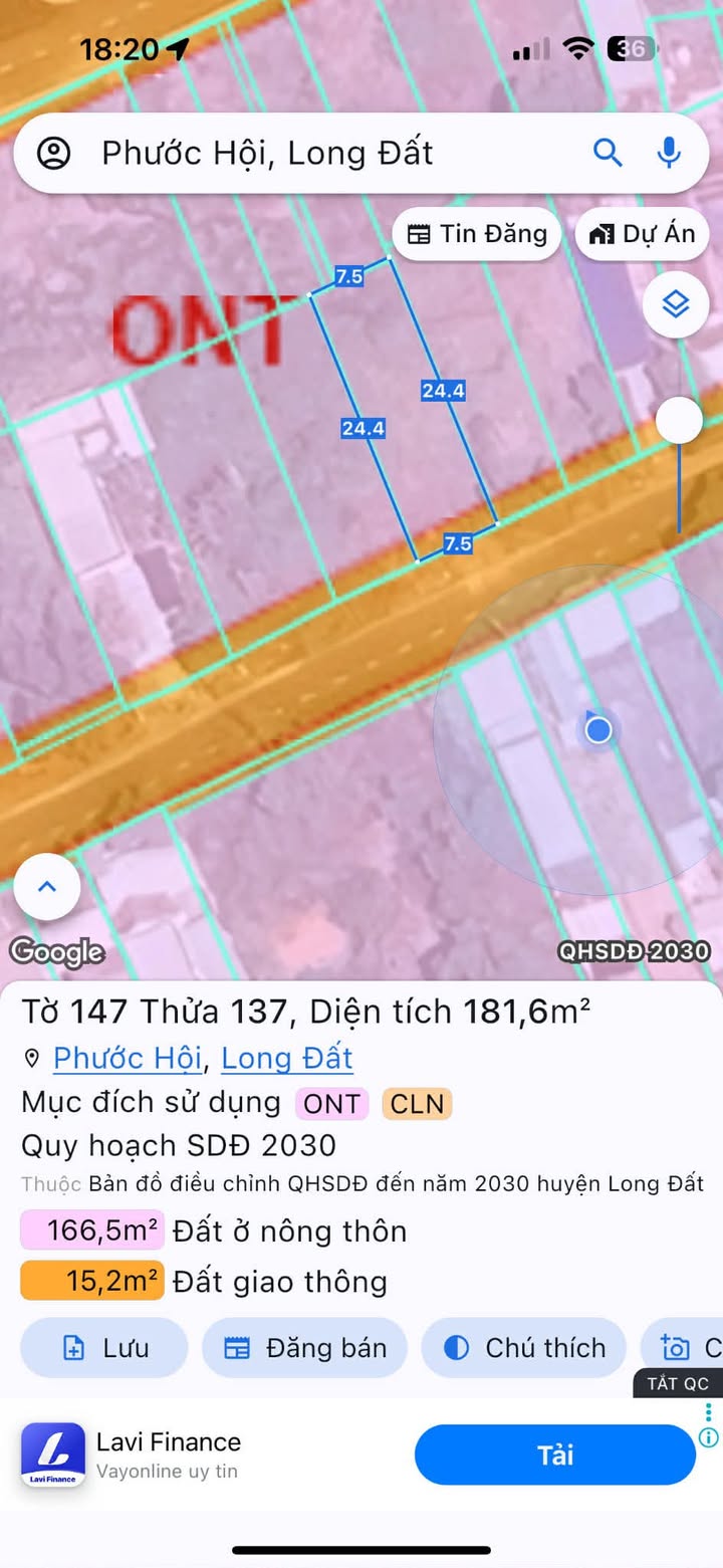 Đất nền mặt tiền nhựa Lộc An 375m² giá 4.6 tỷ - Cơ hội đầu tư tuyệt vời!