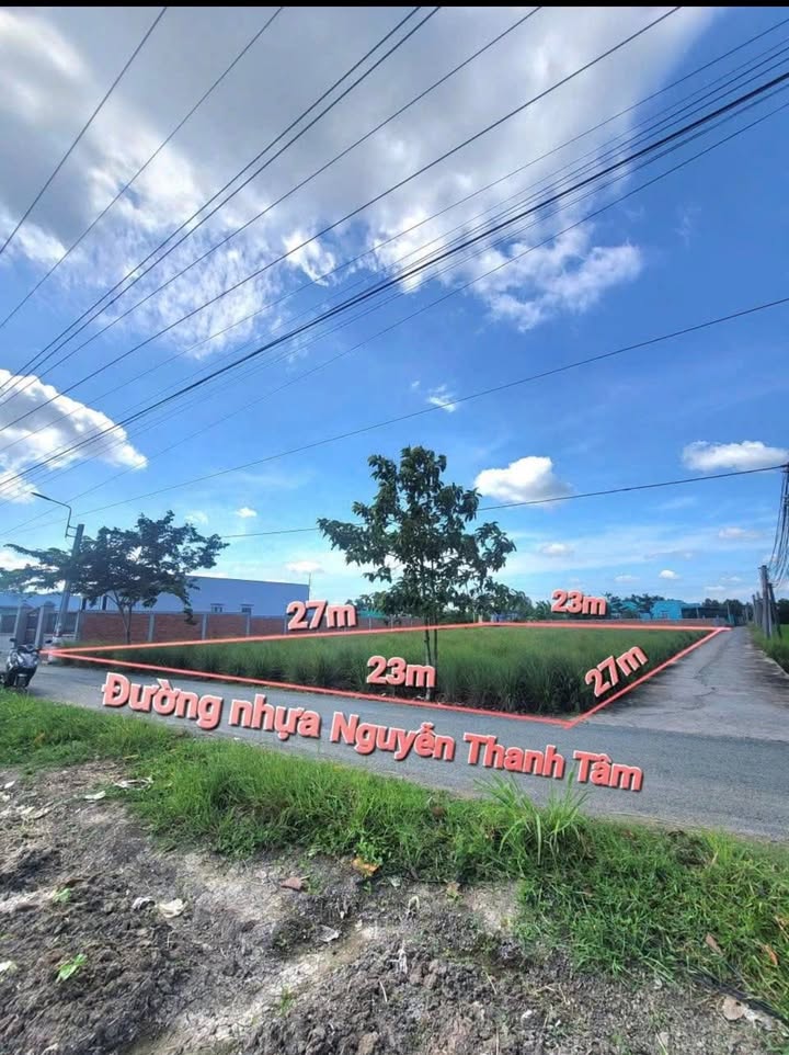 Đất lúa 604m² mặt tiền đường Nguyễn Thanh Tâm - Giá 1.95 tỷ - Sổ hồng riêng