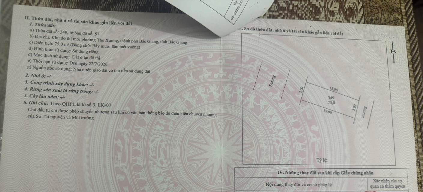 Đất nền KDT Nam Hồng Bắc Giang 75m² giá 4 tỷ - Cơ hội đầu tư hấp dẫn!