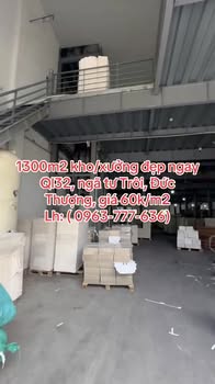 Kho xưởng cho thuê 1300m² tại Quốc lộ 32, Hoài Đức - Giá chỉ 78 triệu/tháng!