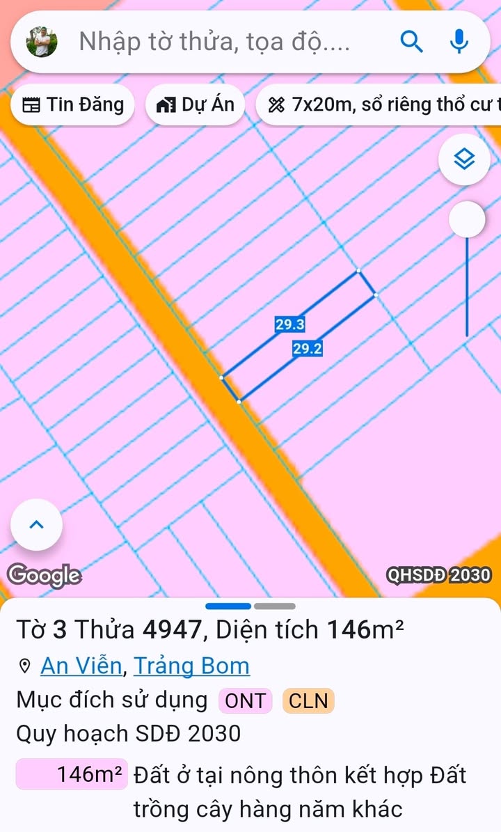 Đất thổ cư mặt tiền đường nhựa An Viễn 145m² giá 1.5 tỷ - Sổ đỏ chính chủ!