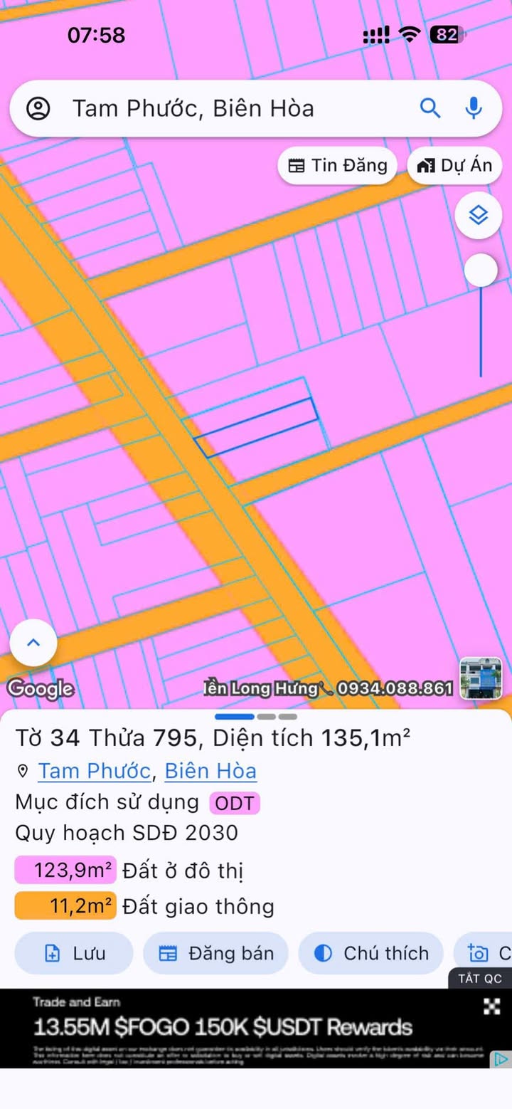 Nhà mặt tiền đường chính Phường Tam Phước, Biên Hòa 135m² giá 2 tỷ - Vị trí đắc địa kinh doanh!