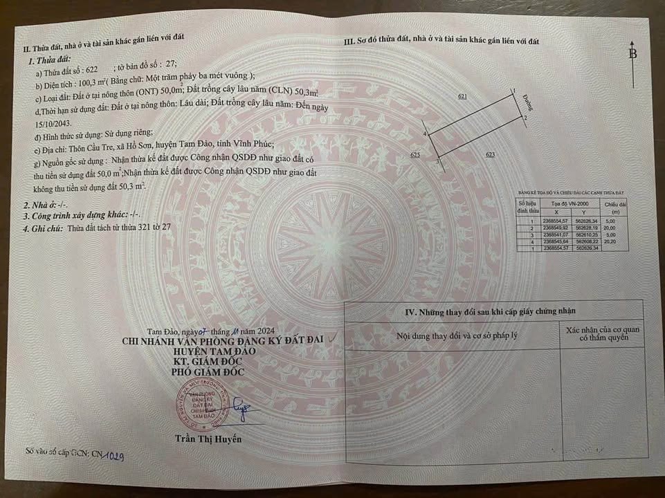 Nhà 3 tầng Hồ Sơn, Tam Đảo 100m² giá 1 tỷ - Sẵn sàng vào ở ngay!