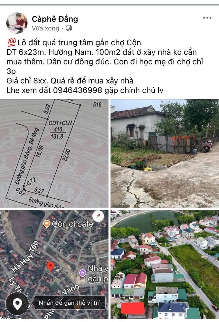 Đất nền xã Linh Trường, huyện Gio Linh 138m² giá chỉ 800 triệu - Vị trí đắc địa gần chợ!