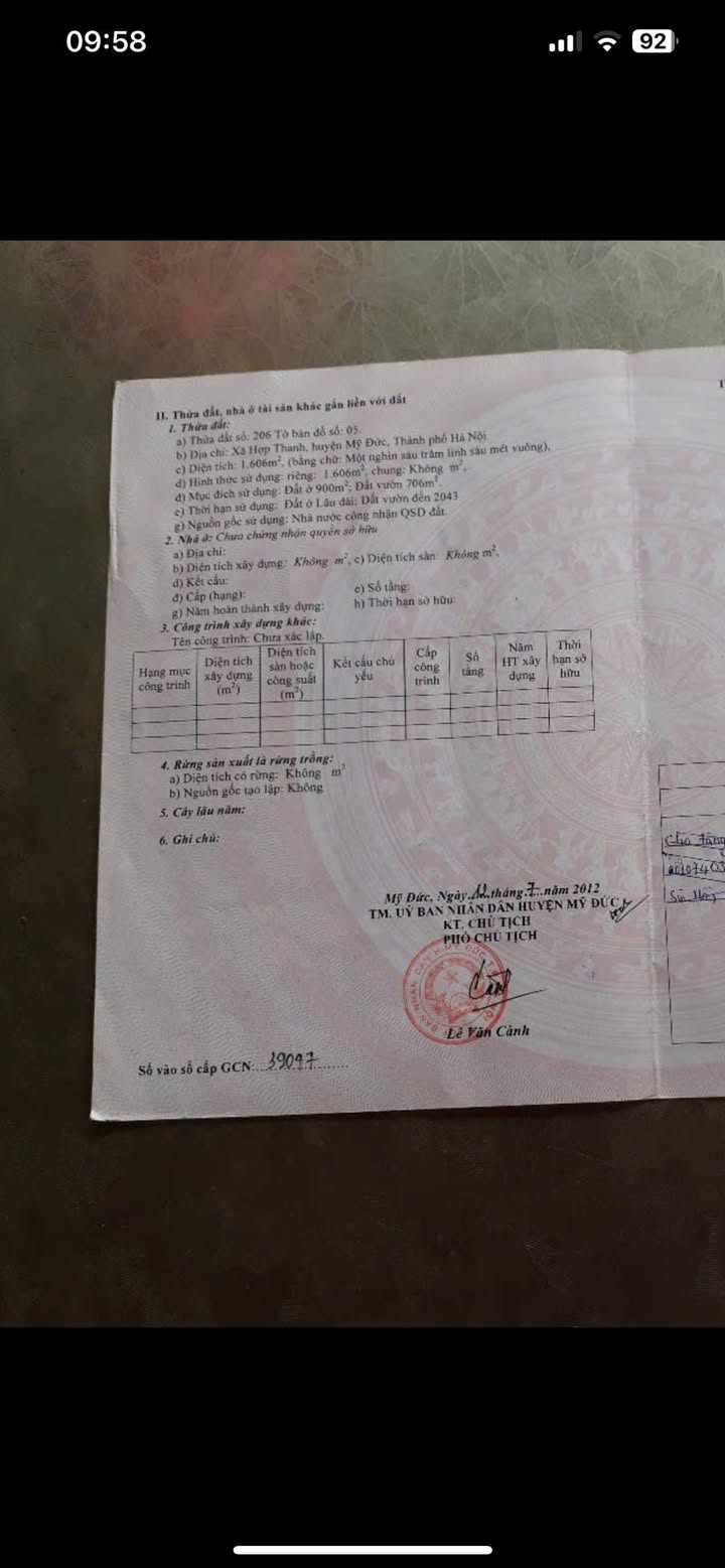 Đất thổ cư 900m² mặt tiền 35m tại Phú Hiền, Huyện Mỹ Đức - Giá thỏa thuận hấp dẫn!