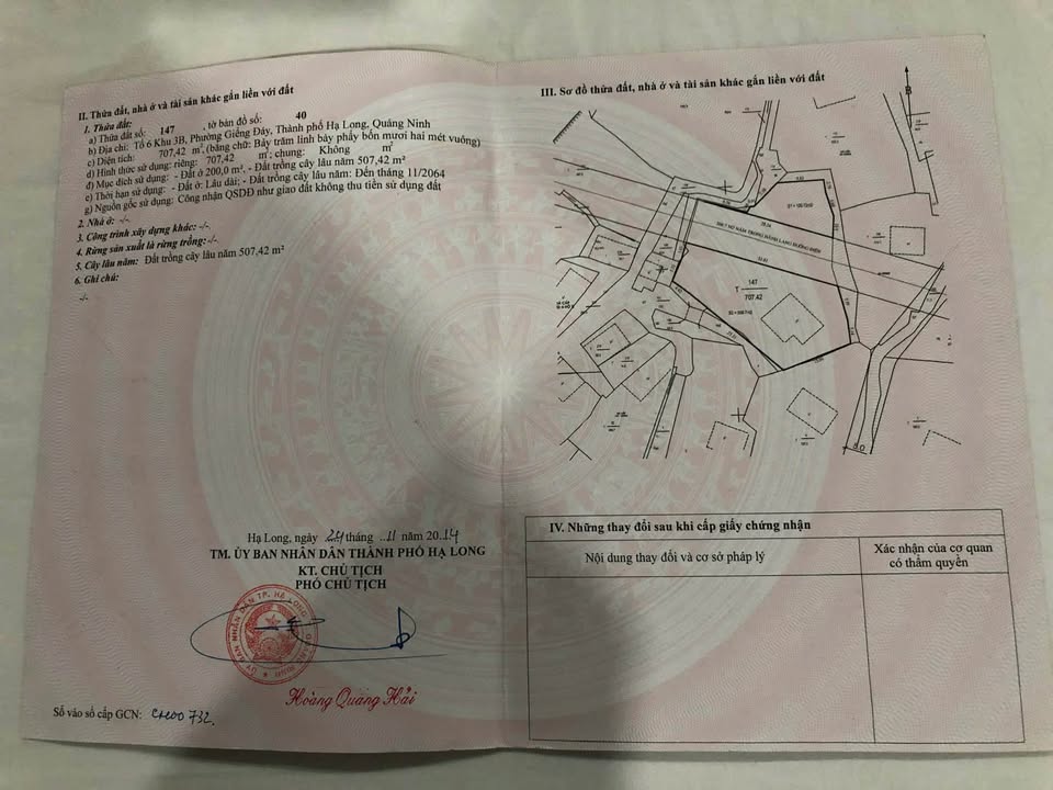 Đất nền Phường Giếng Đáy Hạ Long 707m² giá 11 tỷ - Cơ hội đầu tư hấp dẫn!