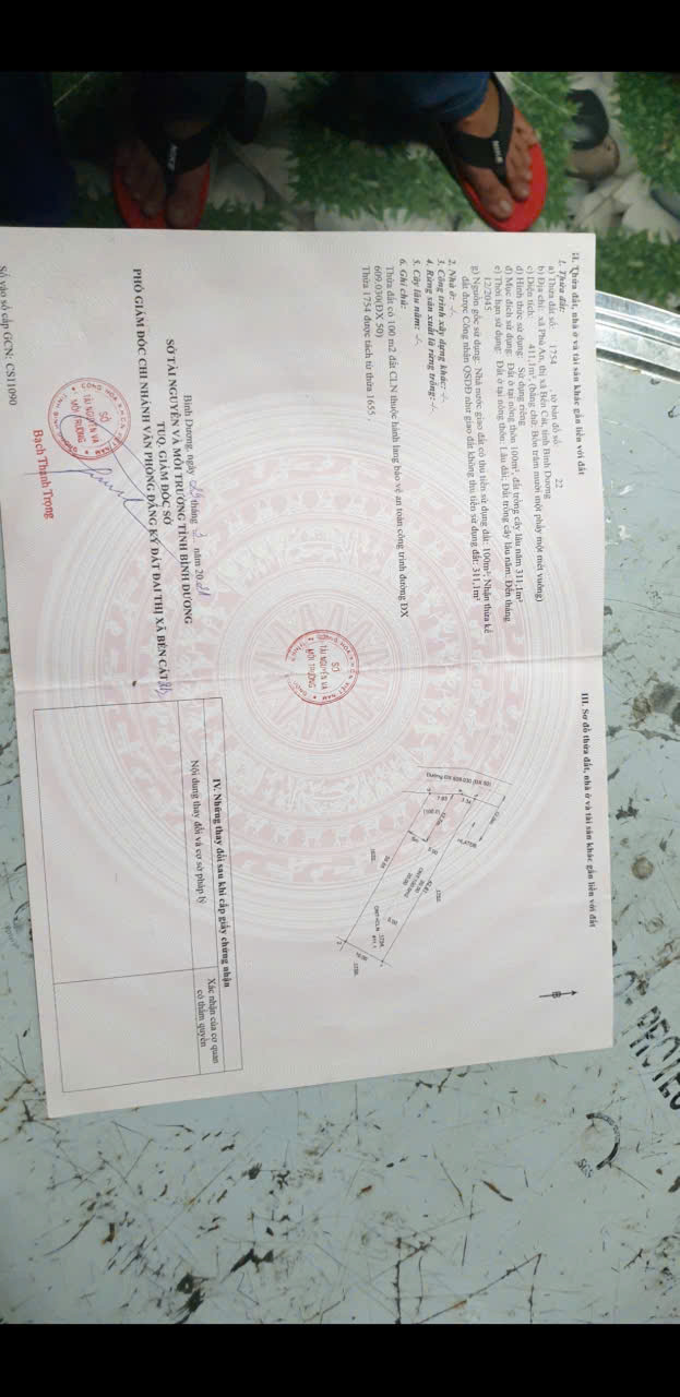 Đất thổ cư Phú An, Bến Cát 400m² giá 3.15 tỷ - Vị trí trung tâm dân cư đông đúc!