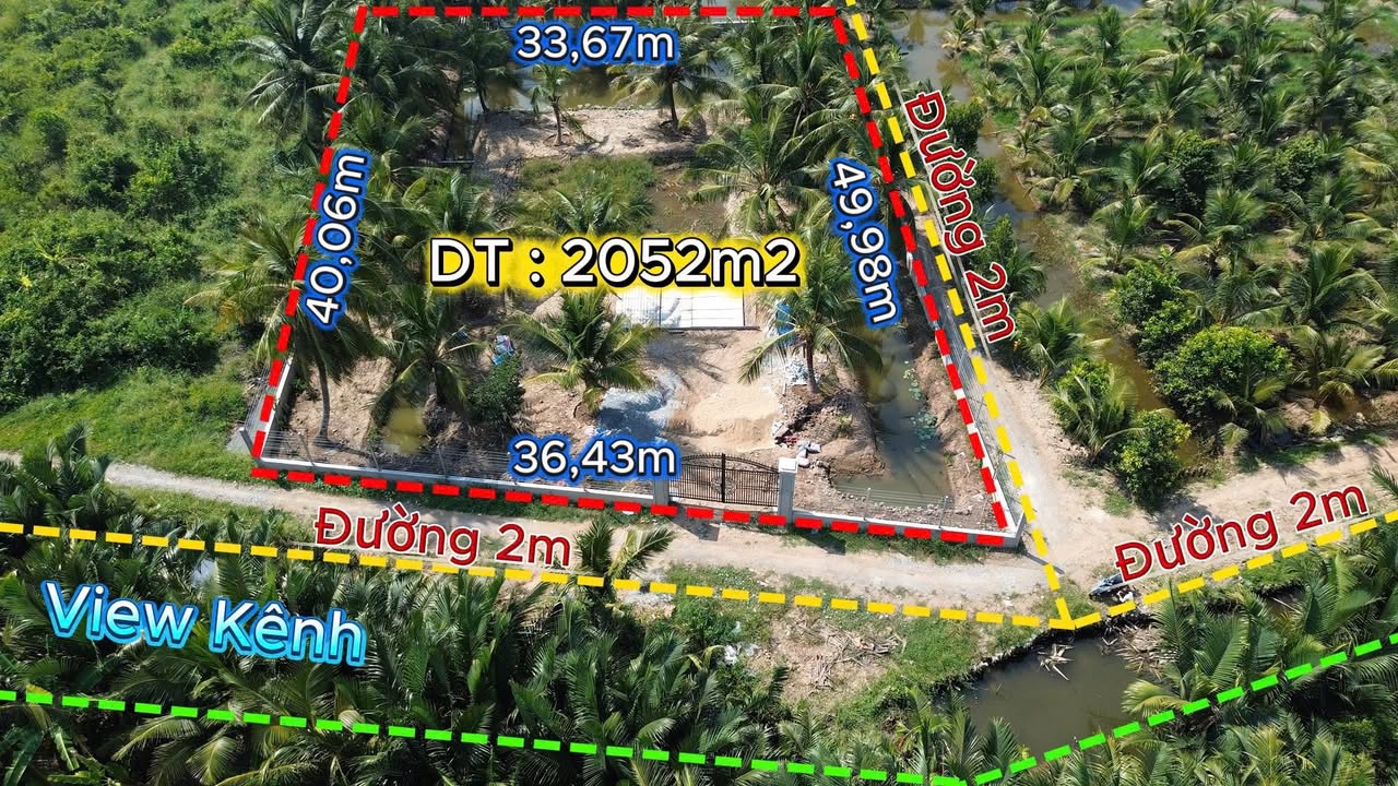 Đất vườn 2 mặt tiền view kênh giá 1.2 tỷ - Đầu tư sinh lời tiềm năng!