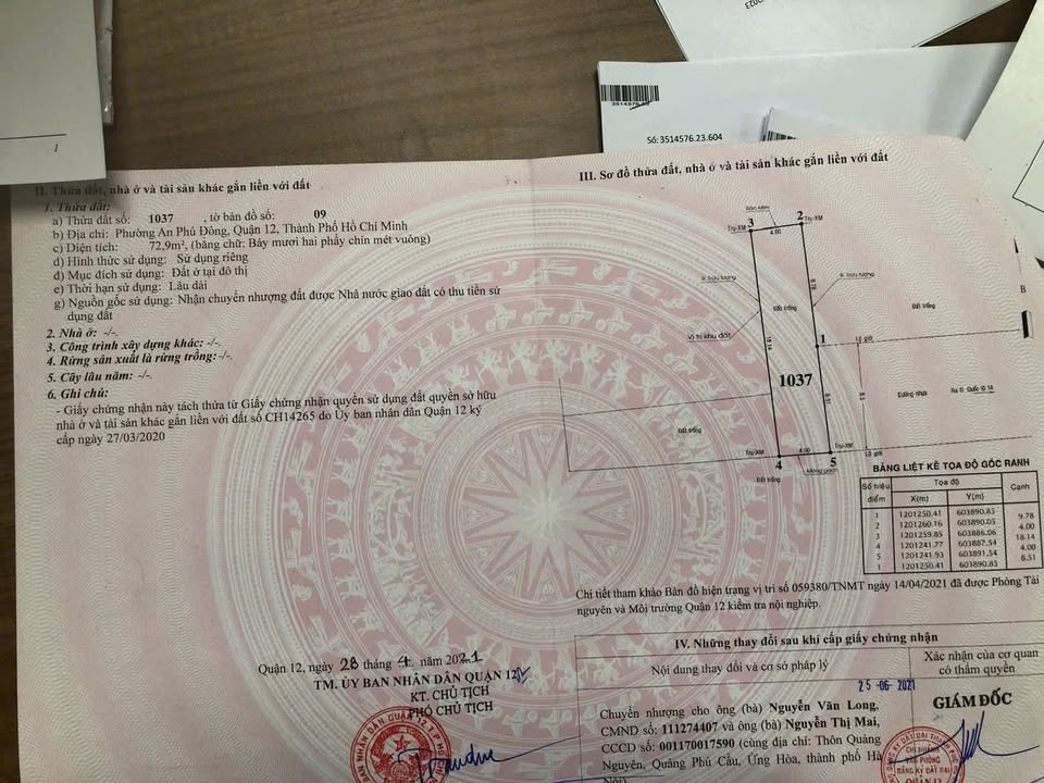 Đất nền An Phú Đông Quận 12 giá chỉ 3.8 tỷ - Sổ đỏ chính chủ, gần chợ