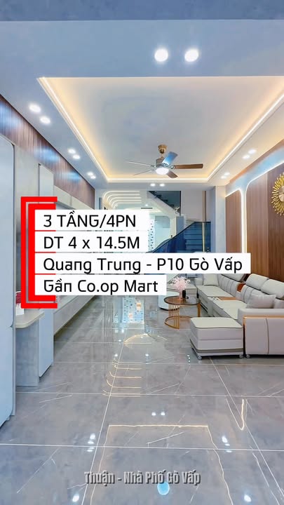Nhà phố 3 tầng Quận Gò Vấp 56m² giá 6 tỷ - Tặng full nội thất