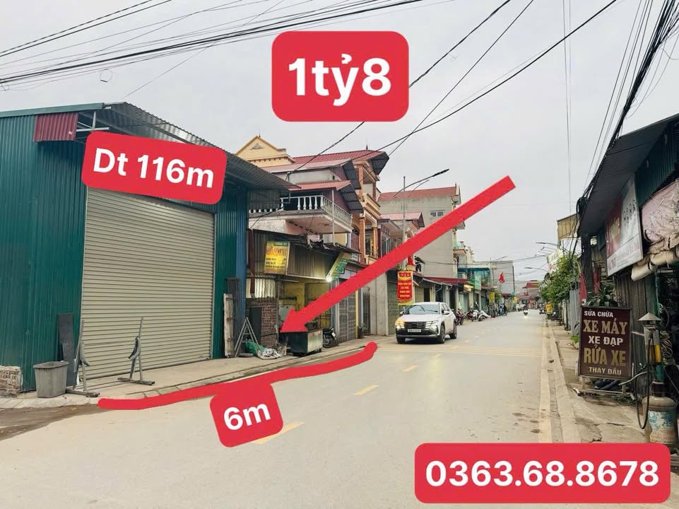 Đất mặt tiền kinh doanh Bắc Giang 116m² giá 1.8 tỷ - Cơ hội đầu tư tuyệt vời!