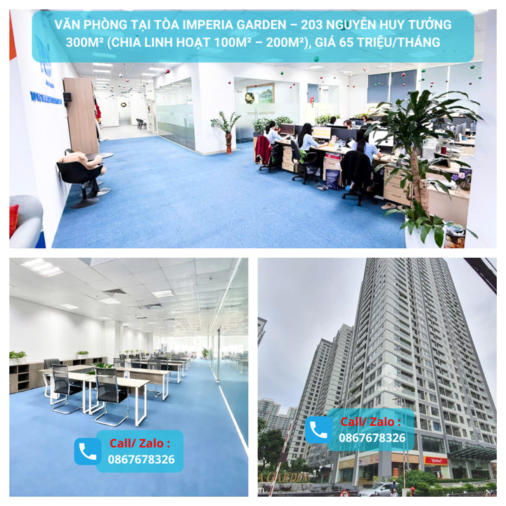 Văn phòng cho thuê tại Tòa Imperia Garden, 300m² giá 65 triệu - Không gian làm việc lý tưởng!