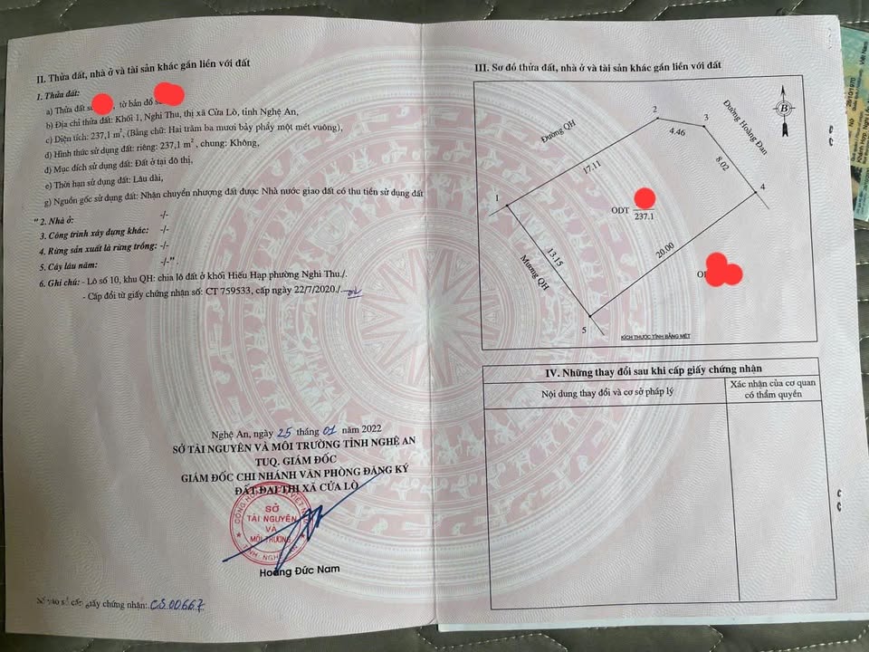 Lô đất Cửa Lò 237m² giá 7 tỷ - Đường hai mặt tiền thông thoáng!