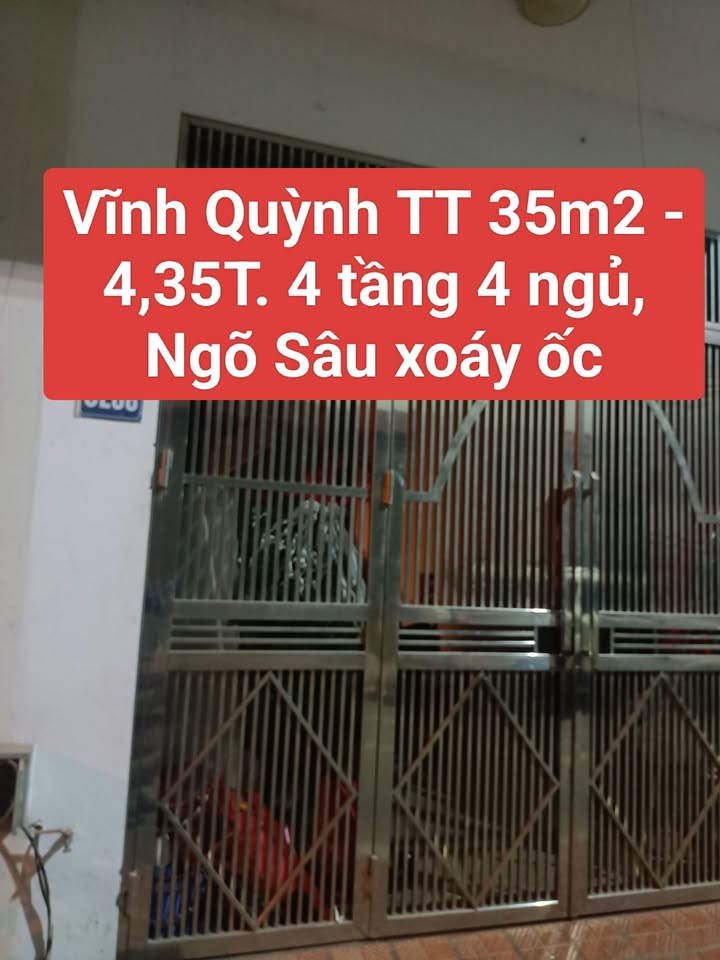 Nhà 4 tầng tại Vĩnh Quỳnh 35m² giá 4,4 tỷ - Sổ đỏ chính chủ!