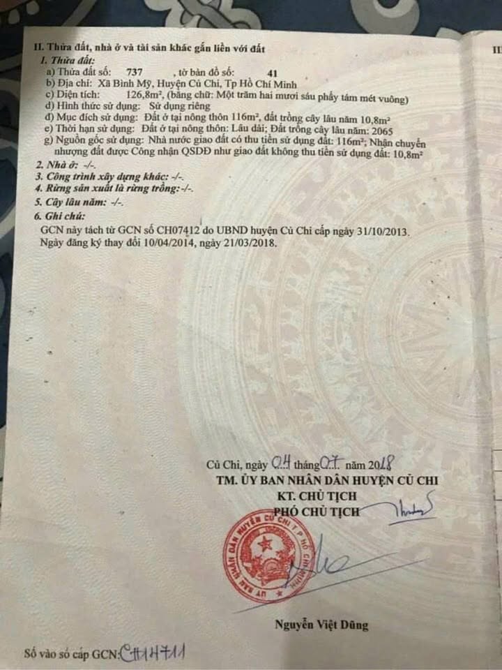 Đất nền 126m² Bình Mỹ Củ Chi giá 1.85 tỷ - Sổ hồng riêng, xây dựng tự do!