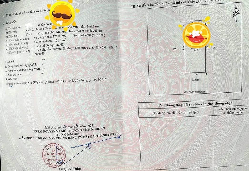 Đất nền Phường Quán Bàu, TP. Vinh 126m² - Vị trí trung tâm, giá thỏa thuận!