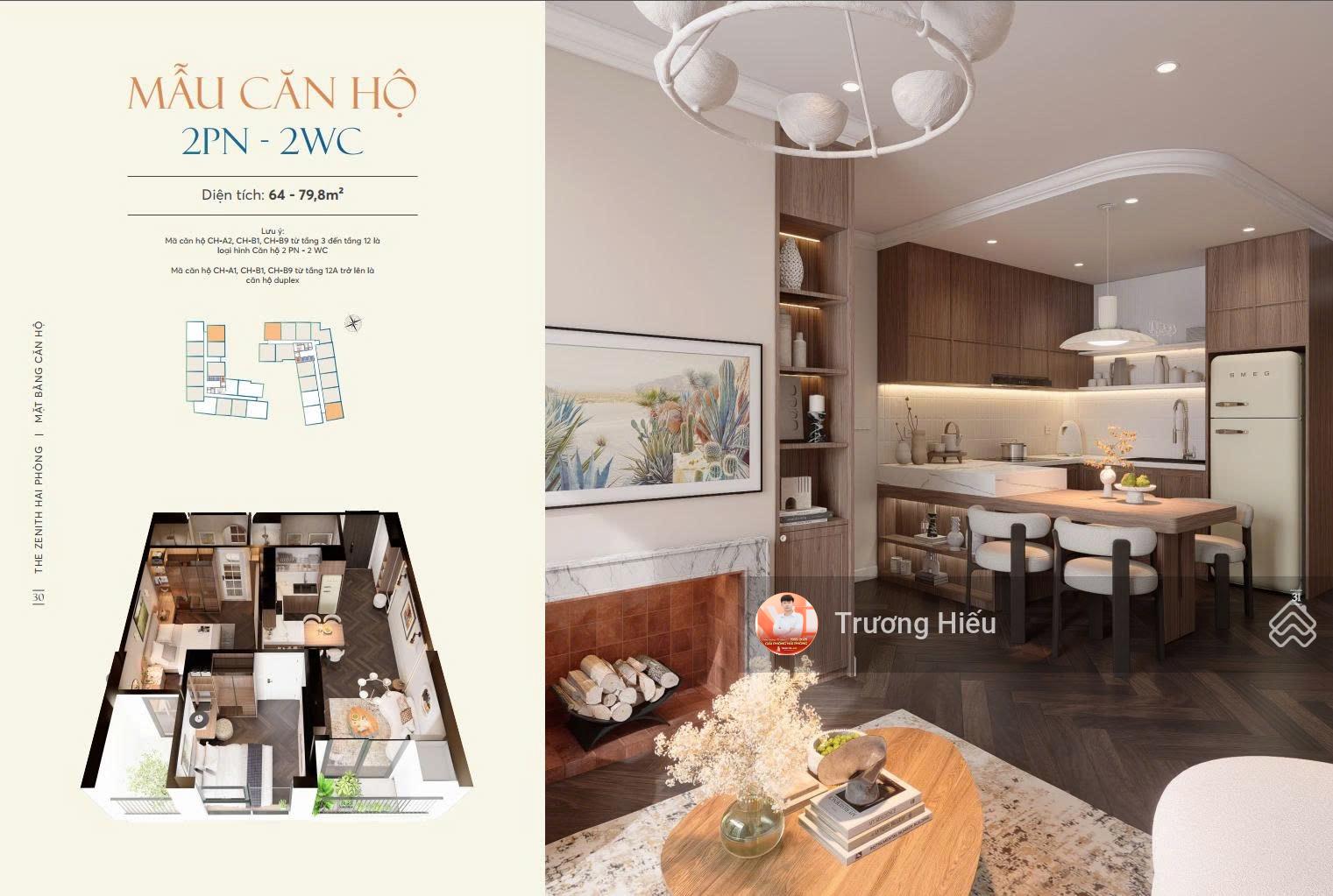 Căn hộ The Zenith Hải Phòng 80m² giá 3,191 tỷ - Không gian sống lý tưởng!