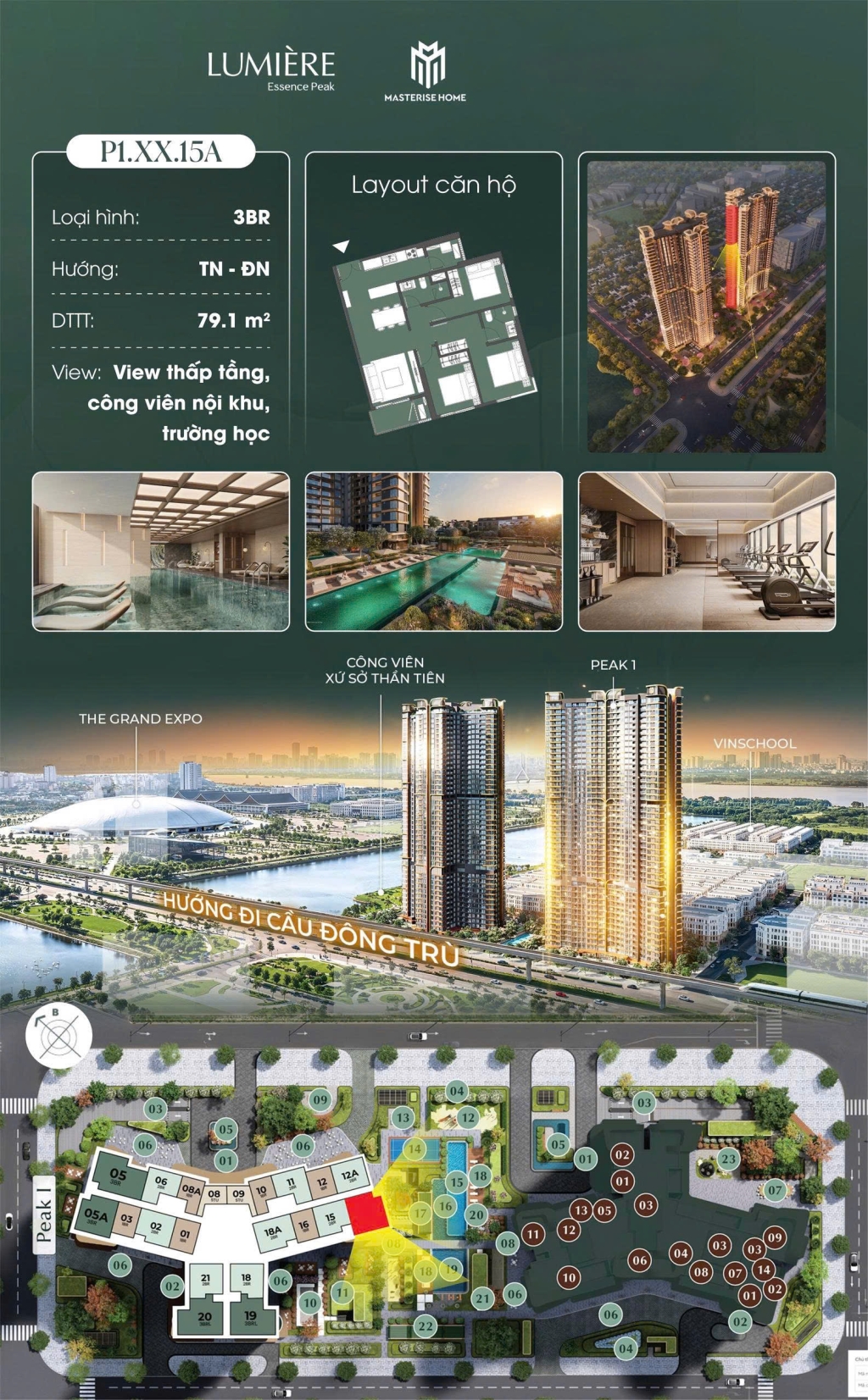 Căn hộ LUMIÈRE ESSENCE PEAK CỔ LOA Đông Anh 79m² giá 144 triệu - Chiết khấu lên đến 17%!