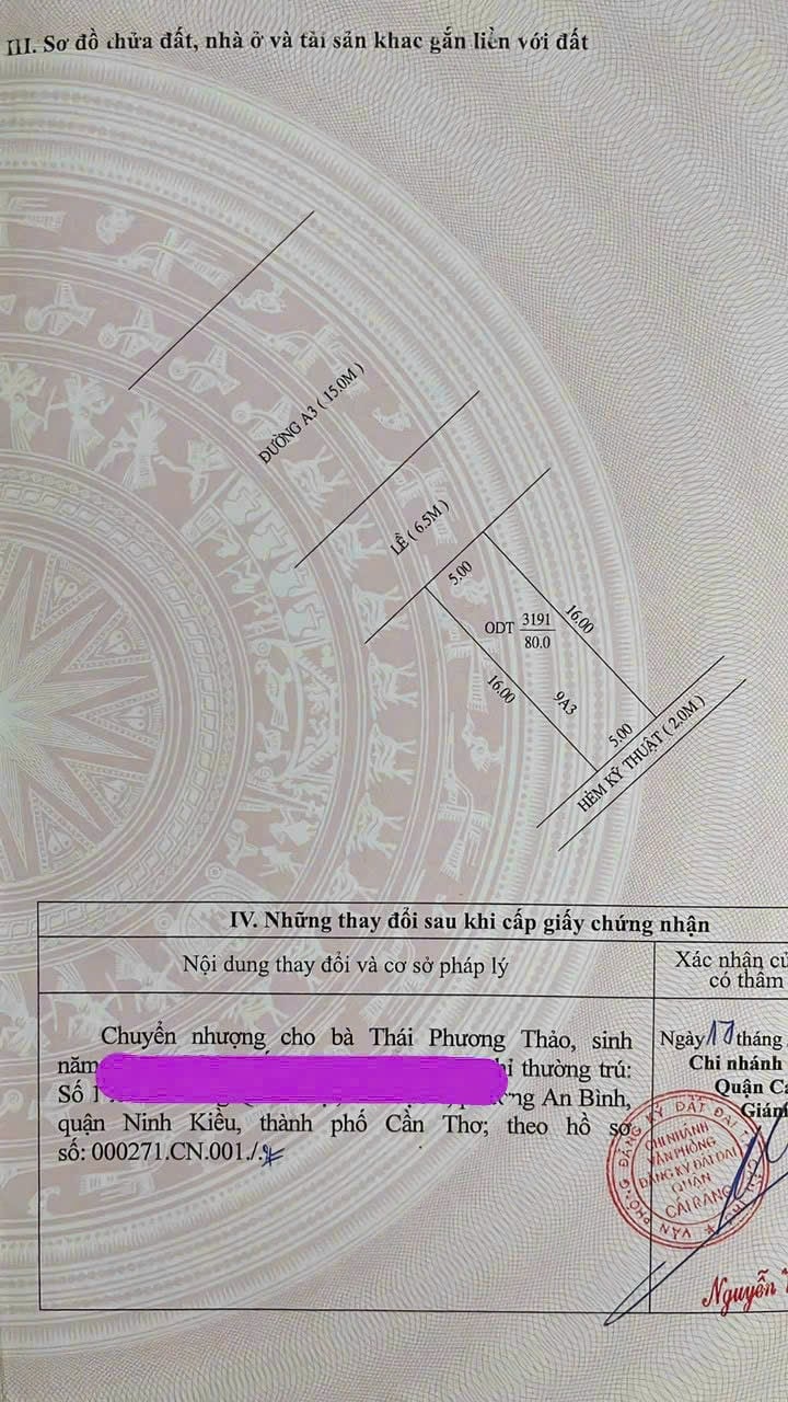 Đất nền A3 KDC Tân Phú, Cần Thơ 80m² giá 1.88 tỷ - Sổ hồng chính chủ!