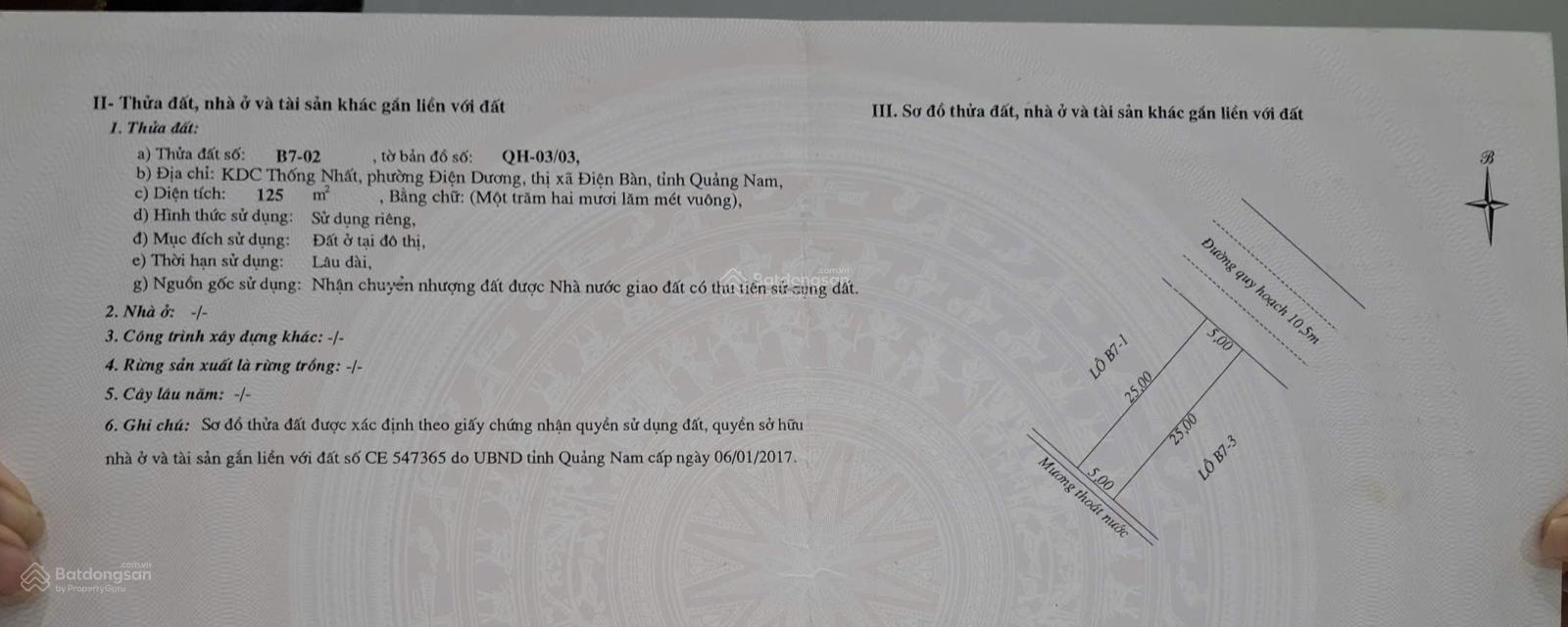 Đất nền KDC Thống Nhất, Điện Dương 125m² giá 3 tỷ - Cơ hội đầu tư tuyệt vời!