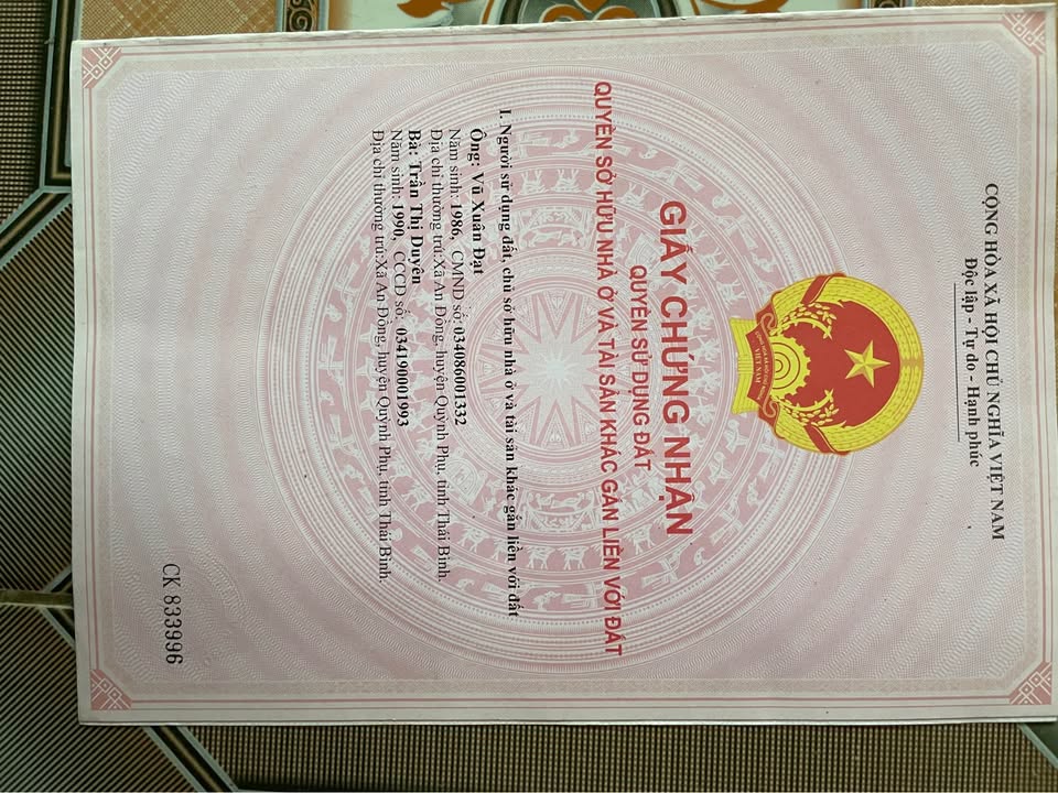 Đất nền An Đồng, Quỳnh Phụ 198m² giá 6 triệu - Sổ đỏ chính chủ, ô tô vào tận nơi!