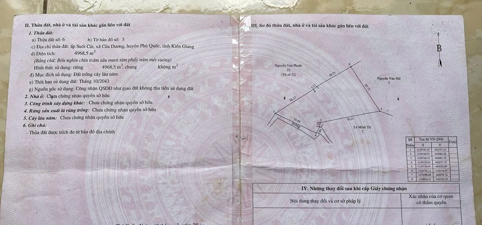 Đất nền Phú Quốc 4900m² giá 4.9 tỷ - Cơ hội đầu tư hấp dẫn!