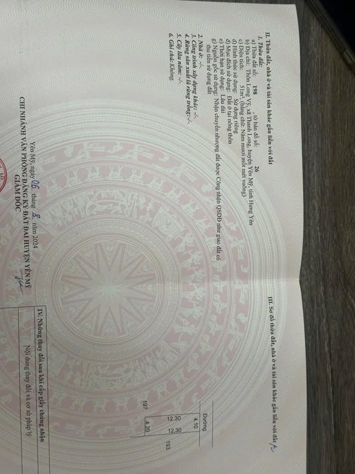 Đất nền Thôn Long Vĩ, Xã Thanh Long, Huyện Yên Mỹ 51m² giá 1 tỷ - Cần bán gấp!