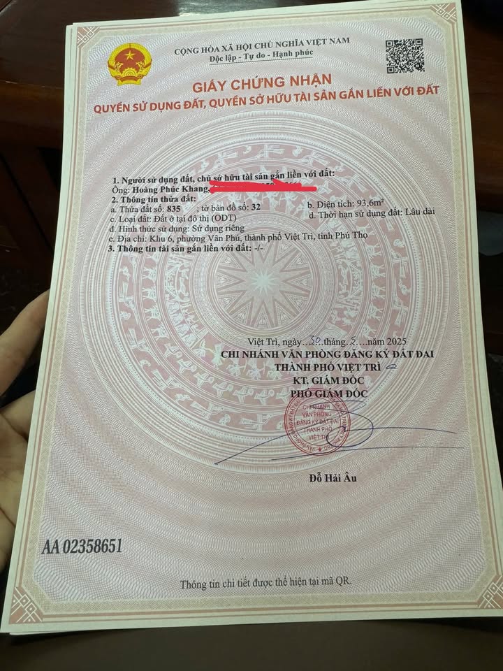 Đất nền Vân Phú Việt Trì 93.6m² giá 1.7 tỷ - Cơ hội đầu tư sinh lời!