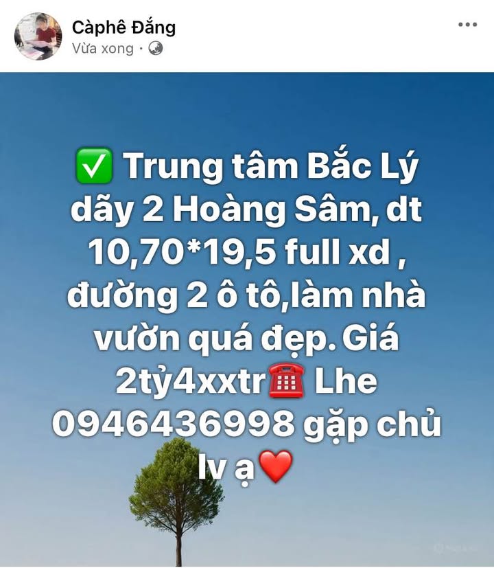 Đất nền Phường Bắc Lý, Đồng Hới 208.65m² giá 2.4 tỷ - Tiềm năng đầu tư lớn!