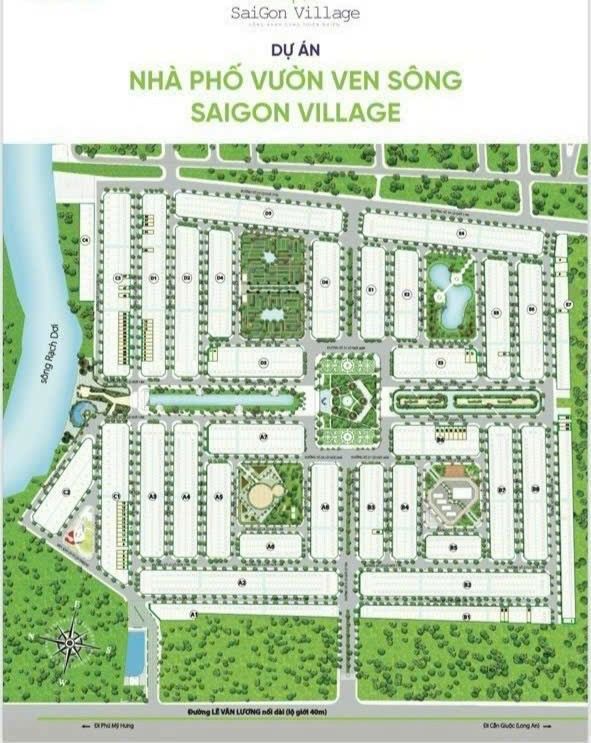 Đất nền KDC Sài Gòn Village Long Hậu 80m² giá 2.1 tỷ - Đối diện công viên tuyệt đẹp!
