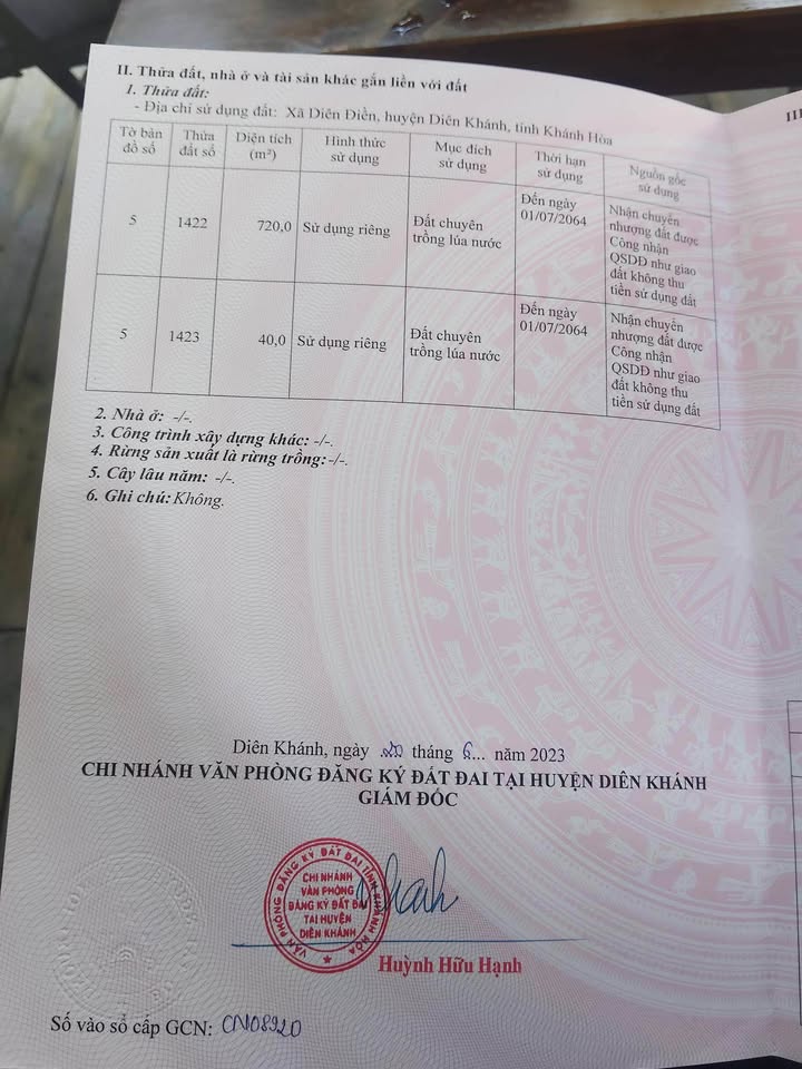 Đất nông nghiệp mặt tiền đường DT760 huyện Diên Khánh 760m² giá 150 triệu - Cơ hội đầu tư hấp dẫn!