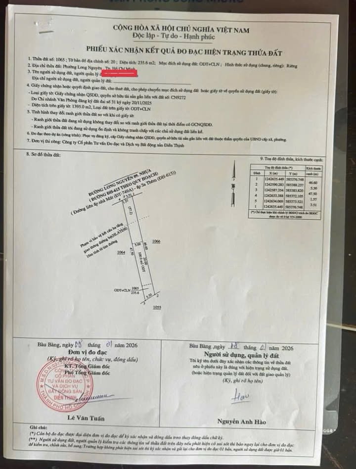 Đất thổ cư mặt tiền đường Long Nguyên 245m² giá 700 triệu - Đầu tư sinh lời ngay!