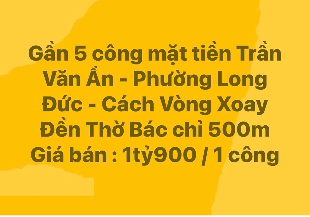 Đất nền mặt tiền Trần Văn Ẩn, Long Đức, 50.000m² - Cơ hội đầu tư vàng!