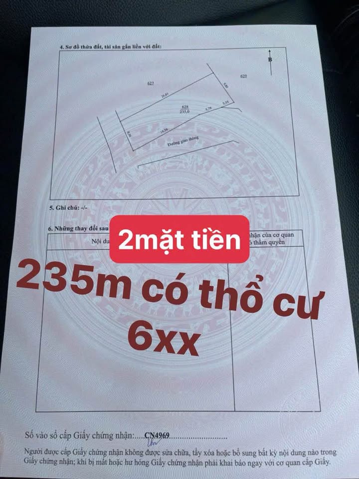 Đất nền 2 mặt tiền Tân Kim, Phú Bình 235m² giá 600 triệu - Cơ hội đầu tư tuyệt vời!