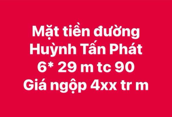 Đất nền 2 mặt tiền đường Huỳnh Tấn Phát, Quận 7, 174m² - Cơ hội đầu tư vàng!