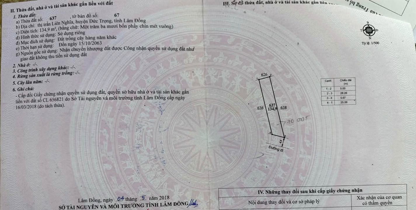 Đất nền đẹp Thị trấn Liên Nghĩa 134m² giá chỉ 950 triệu - Đầu tư sinh lời ngay!