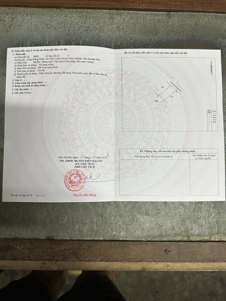 Đất nền Diên Toàn 85m² giá 1.68 tỷ - Đường ô tô 5m, sổ hồng chính chủ!