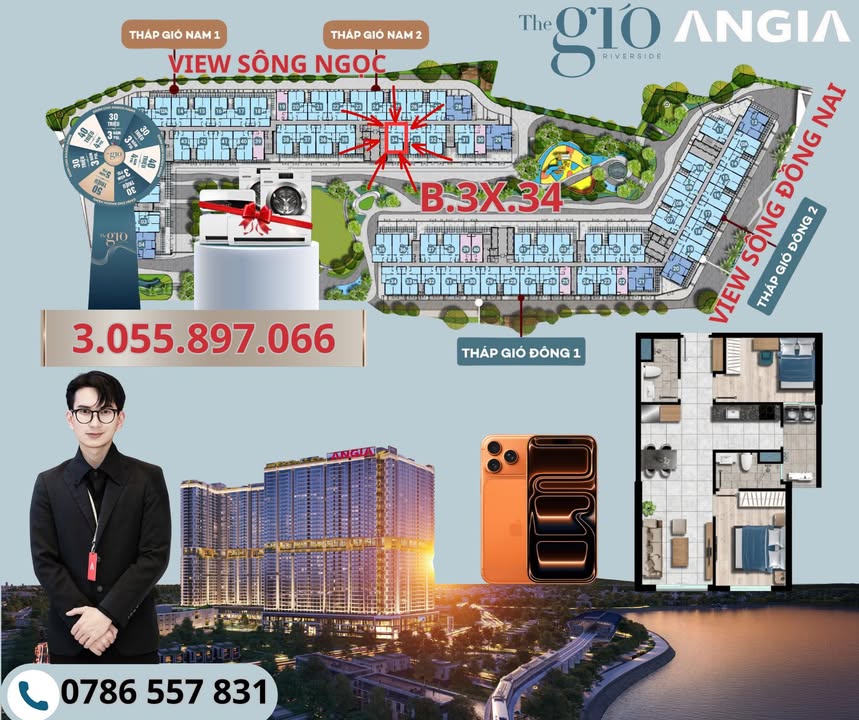 Căn hộ 2PN The Gió Riverside Dĩ An 65m² giá tốt - Sẵn sàng cho gia đình bạn!