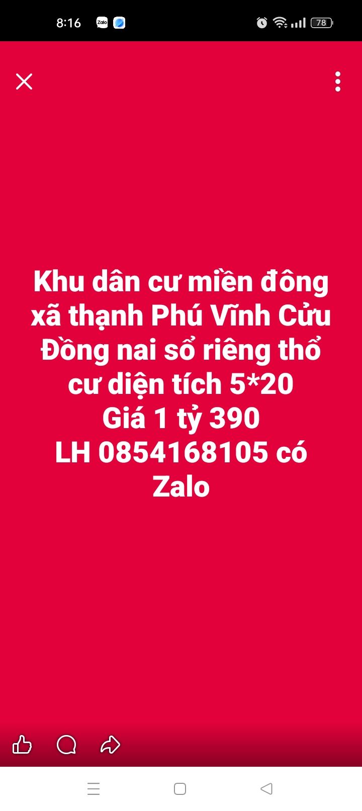 Đất nền Khu dân cư Miền Đông, Thạnh Phú, Vĩnh Cửu, 100m² - Sổ đỏ chính chủ