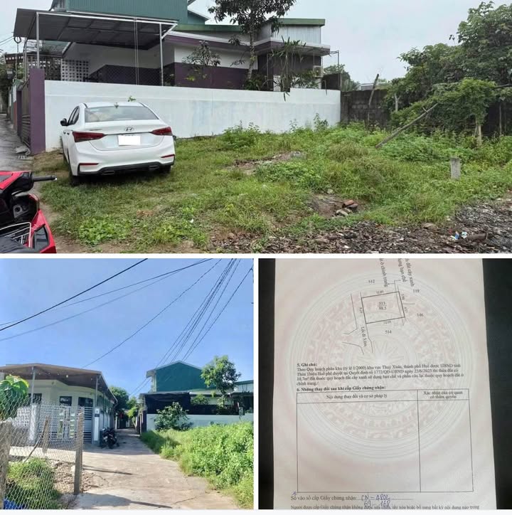 Bán đất Kiệt 78 Thanh Hải, Thủy Xuân, 98.5m² giá 1.5 tỷ - Sổ hồng chính chủ!