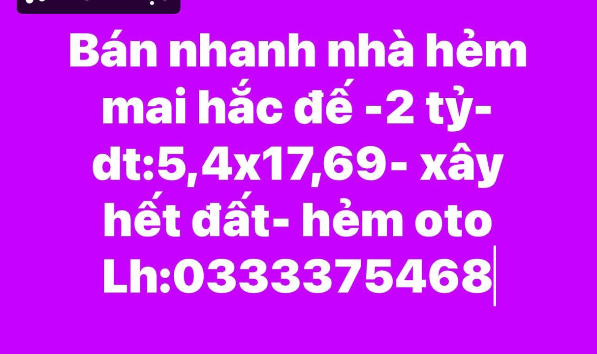 Nhà hẻm Mai Hắc Đế, 95m² giá 2 tỷ - Cơ hội vàng cho gia đình bạn!