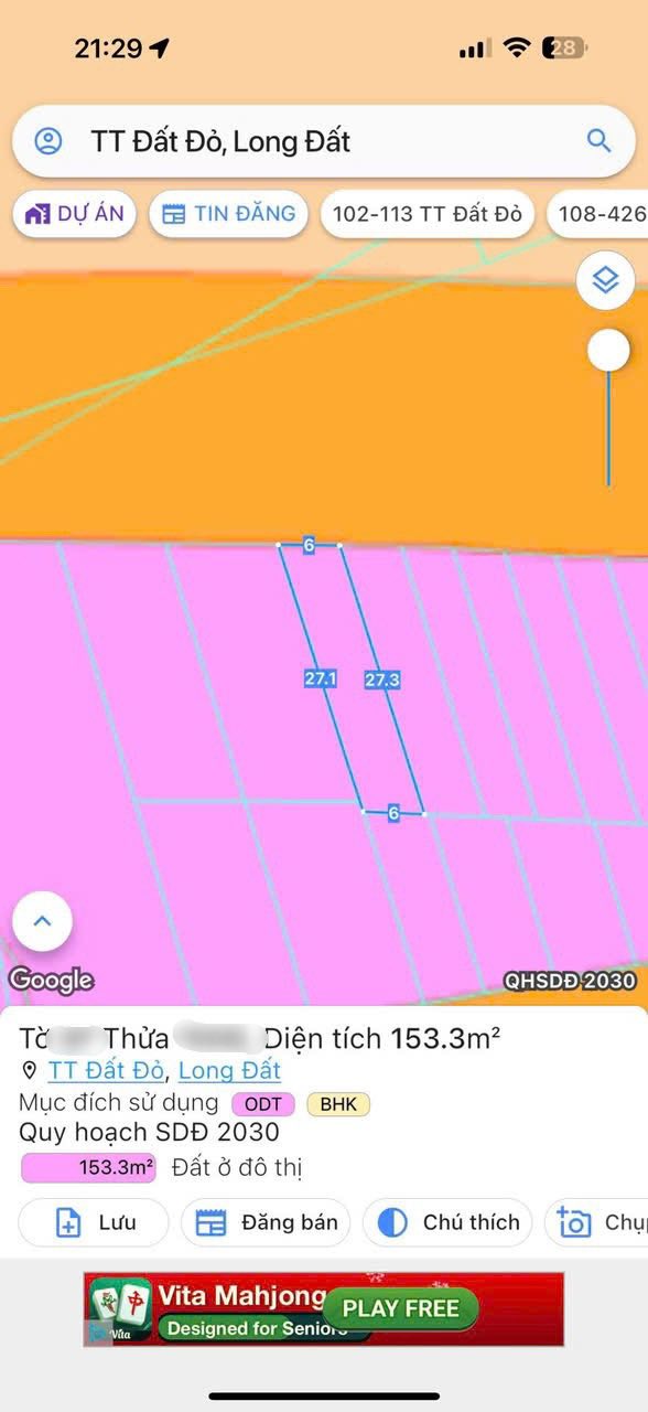 Đất nền Đất Đỏ 153,3m² giá 1 tỷ - Đầu tư sinh lời ngay!