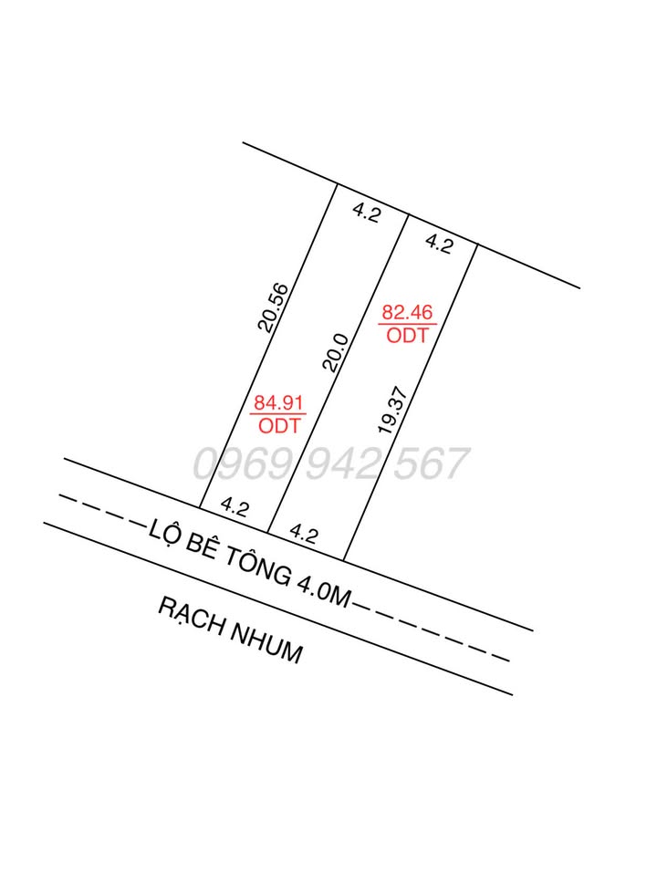 Đất nền Rạch Nhum, Long Tuyền 84,91m² giá 1.15 tỷ - Thương lượng ngay!