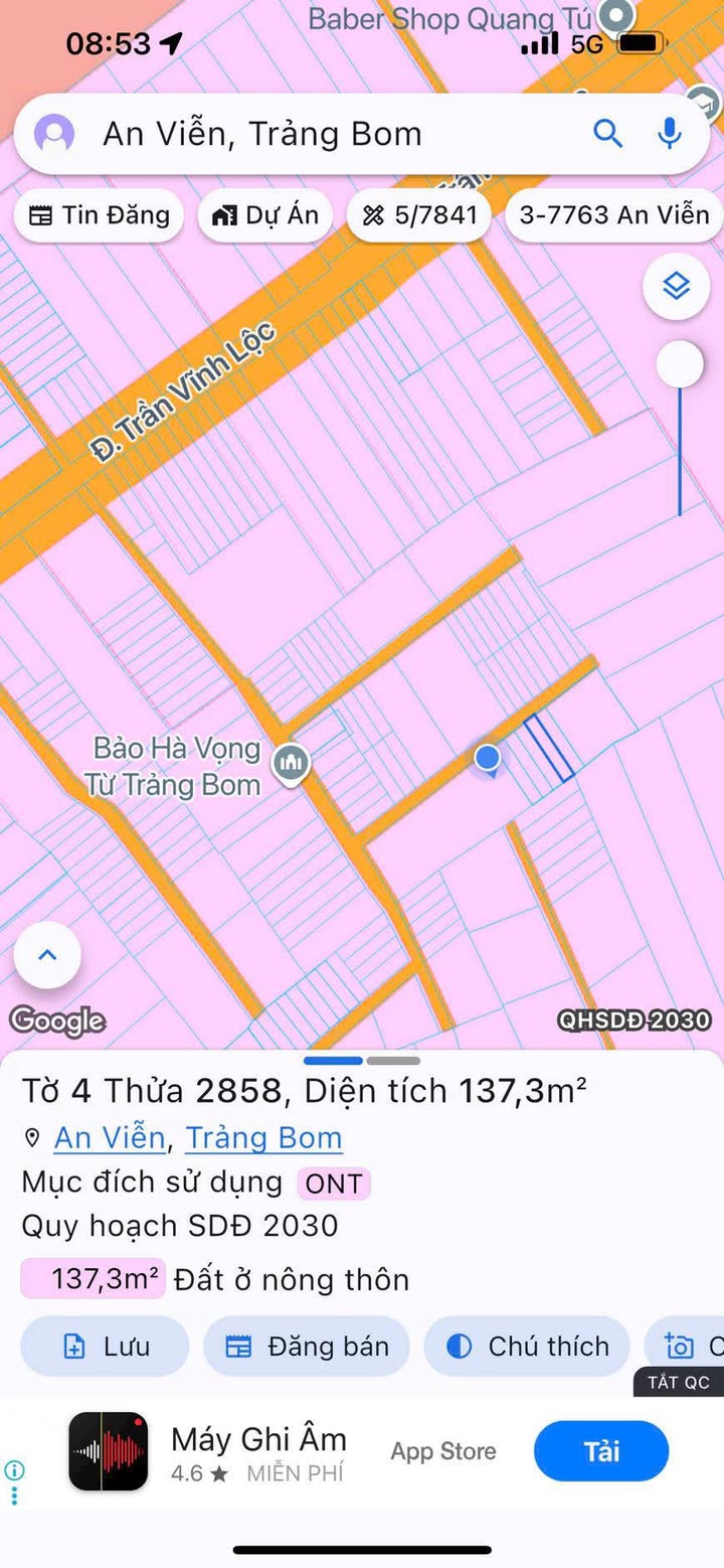 Đất nền 137m² An Viễn, Trảng Bom, Đồng Nai giá 1.25 tỷ - Cơ hội đầu tư tuyệt vời!