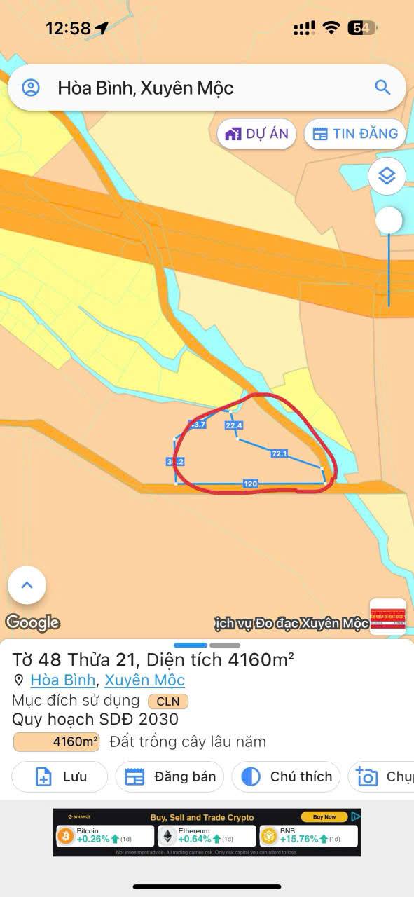 Đất nền xã Hòa Bình, huyện Xuyên Mộc, 20520m² giá 2.85 tỷ - Cơ hội đầu tư hấp dẫn!