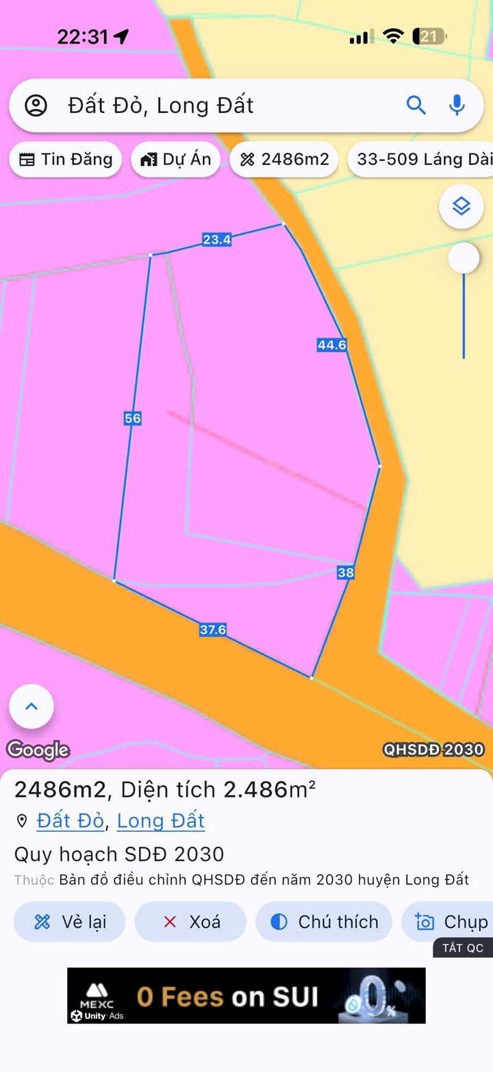 Đất vườn 2 mặt tiền Xã Đất Đỏ, diện tích 2486m² - Giá 4.999 tỷ, đầu tư sinh lời cao!