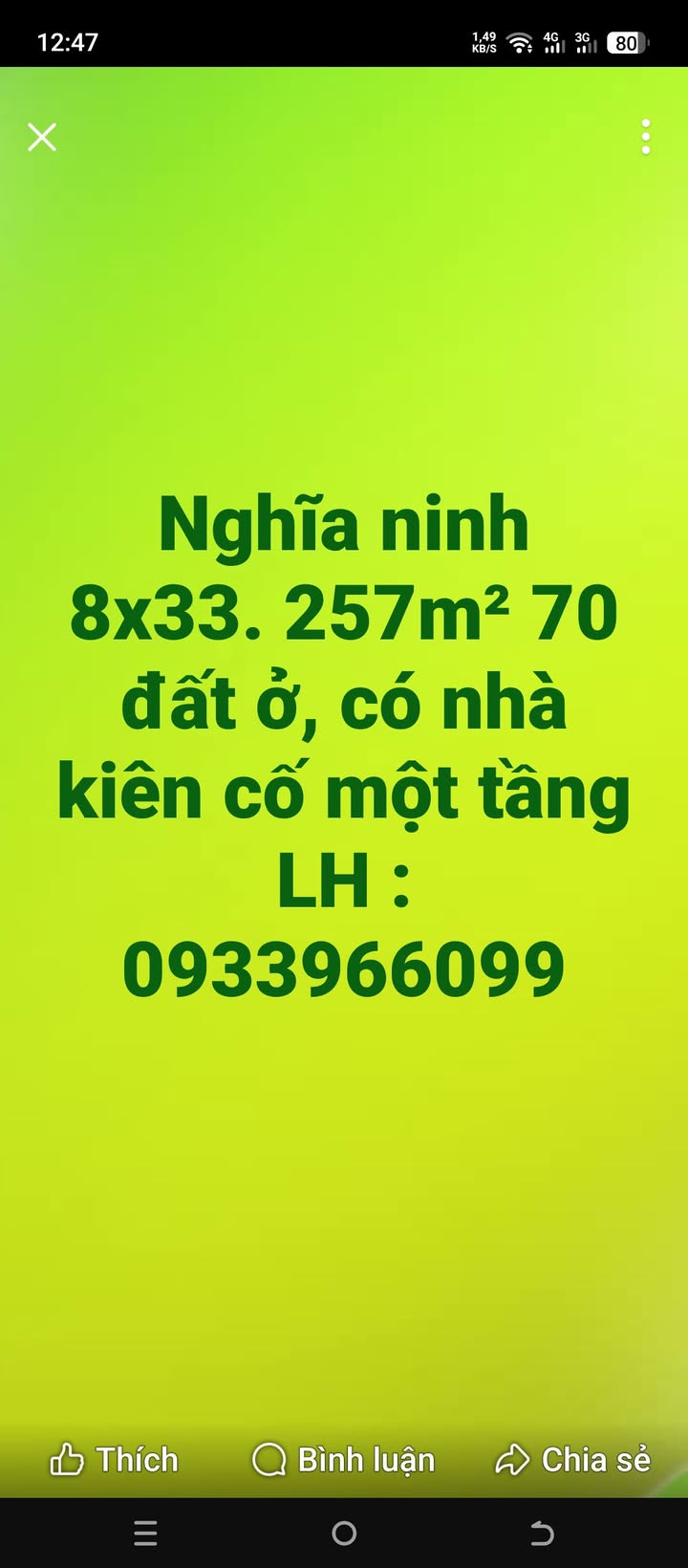 Đất ở Nghĩa Ninh Đồng Hới 257m² giá thỏa thuận - Đầu tư sinh lời ngay!