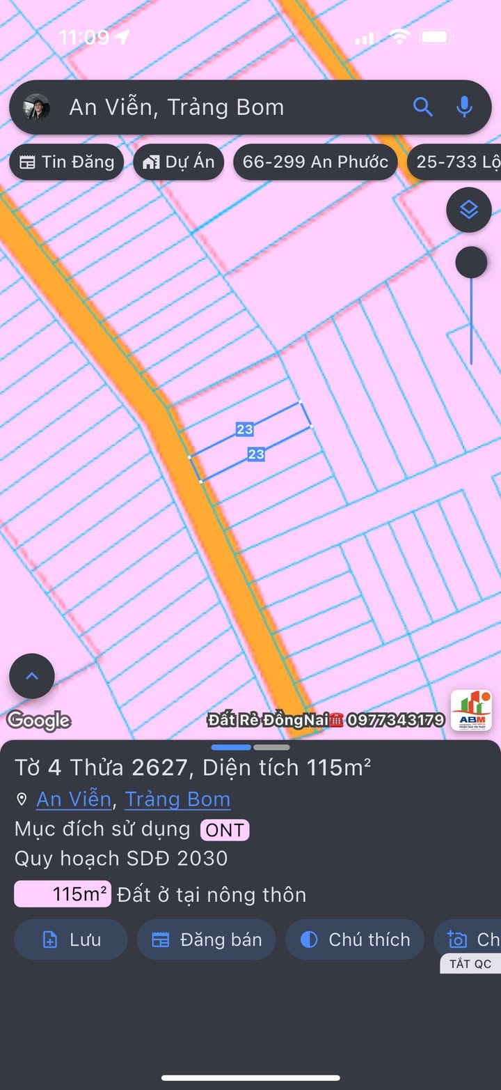 Đất nền thổ cư Xã An Viễn, Trảng Bom - 115m², Giá cực tốt chỉ 1 tỷ